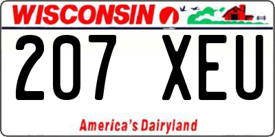 WI license plate 207XEU