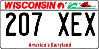 WI license plate 207XEX