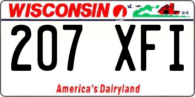 WI license plate 207XFI