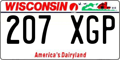 WI license plate 207XGP