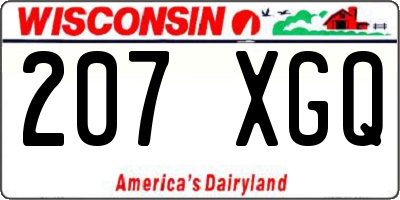 WI license plate 207XGQ