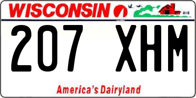 WI license plate 207XHM