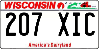 WI license plate 207XIC