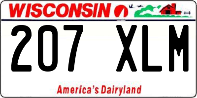 WI license plate 207XLM