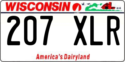 WI license plate 207XLR