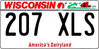 WI license plate 207XLS