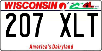 WI license plate 207XLT