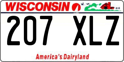 WI license plate 207XLZ