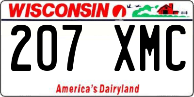 WI license plate 207XMC