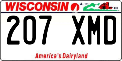 WI license plate 207XMD