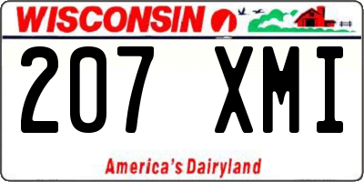 WI license plate 207XMI
