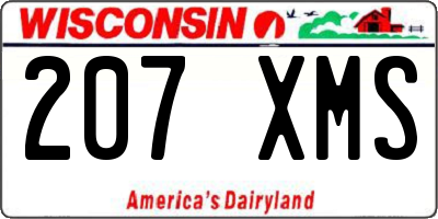 WI license plate 207XMS