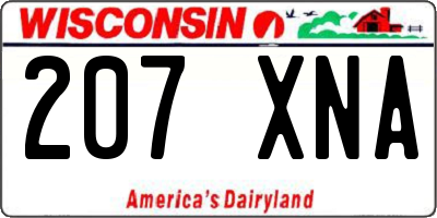 WI license plate 207XNA