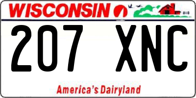 WI license plate 207XNC