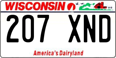 WI license plate 207XND