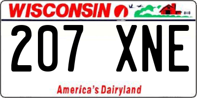 WI license plate 207XNE