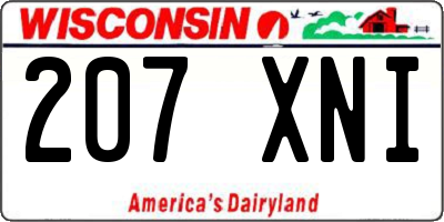 WI license plate 207XNI