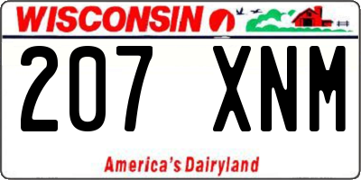 WI license plate 207XNM