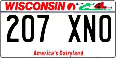 WI license plate 207XNO