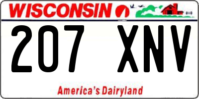WI license plate 207XNV