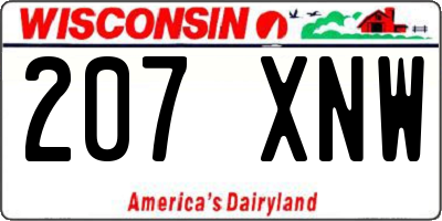 WI license plate 207XNW