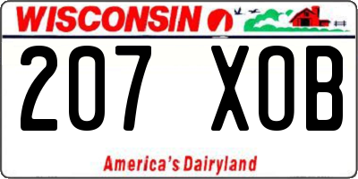 WI license plate 207XOB