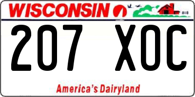 WI license plate 207XOC