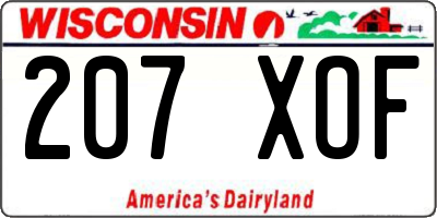 WI license plate 207XOF