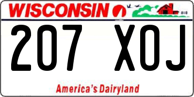 WI license plate 207XOJ