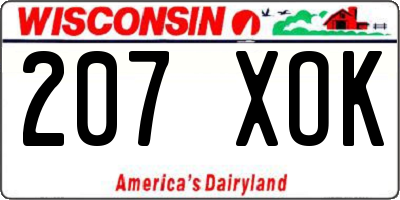 WI license plate 207XOK