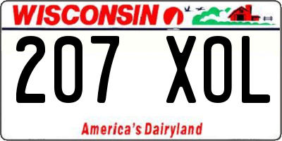 WI license plate 207XOL