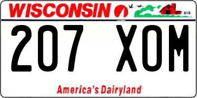 WI license plate 207XOM