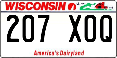 WI license plate 207XOQ