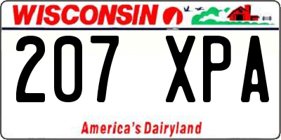 WI license plate 207XPA