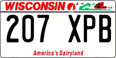 WI license plate 207XPB