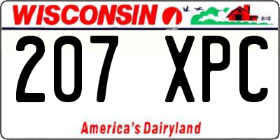 WI license plate 207XPC