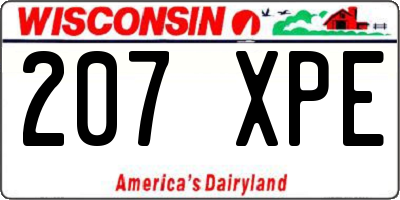 WI license plate 207XPE