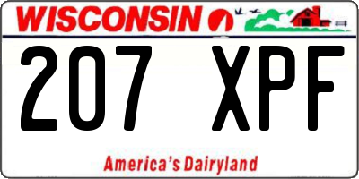 WI license plate 207XPF