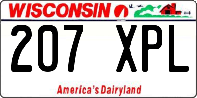 WI license plate 207XPL