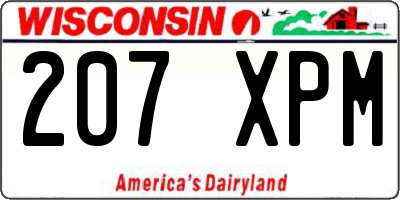 WI license plate 207XPM