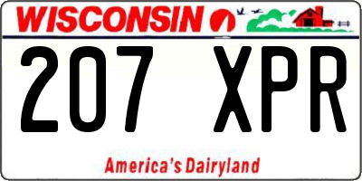 WI license plate 207XPR