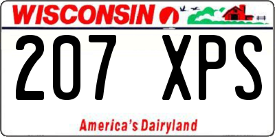 WI license plate 207XPS