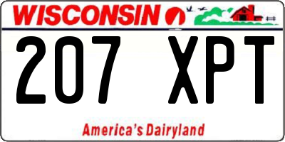 WI license plate 207XPT