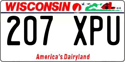 WI license plate 207XPU