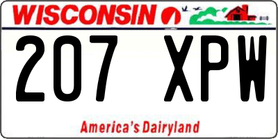 WI license plate 207XPW