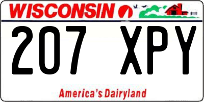 WI license plate 207XPY