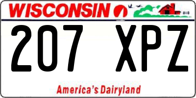WI license plate 207XPZ