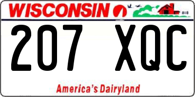 WI license plate 207XQC