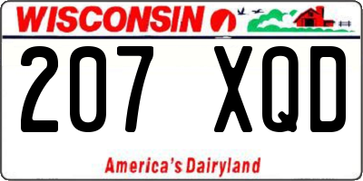 WI license plate 207XQD