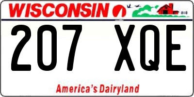WI license plate 207XQE